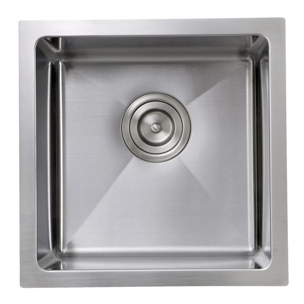 Nantucket Sinks 15" W x 15" L x 9" H, 304 Stainless Steel SR1515